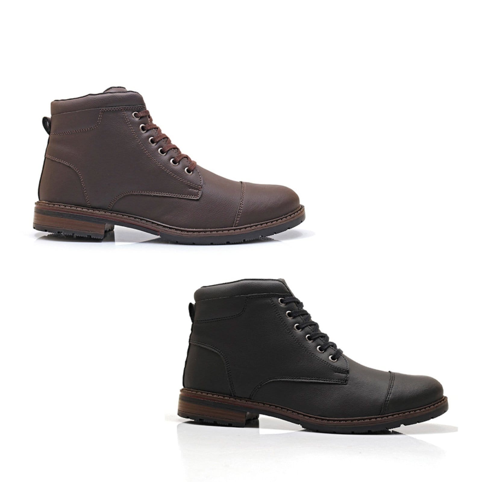 Kit 2 Pares Bota Masculina Casual Confortavel Bredeni Coturno Marrom Preta