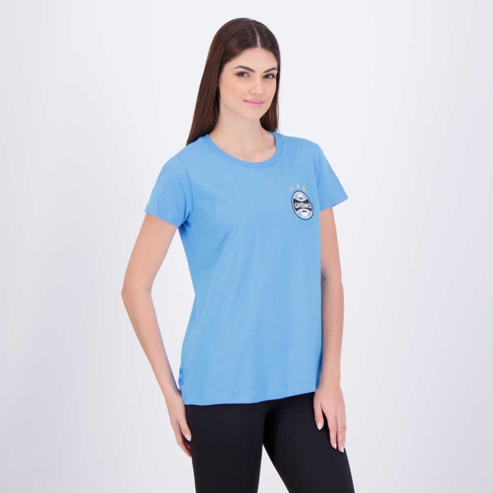 Vista 2 Camiseta Grêmio Básica Feminina Surf Center azul