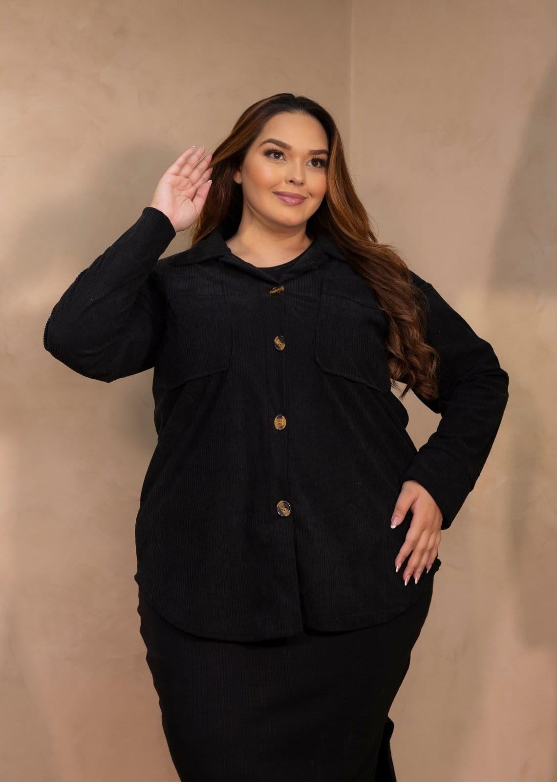 Camisa Plus Size Canelada Aveludada Cia do Vestido