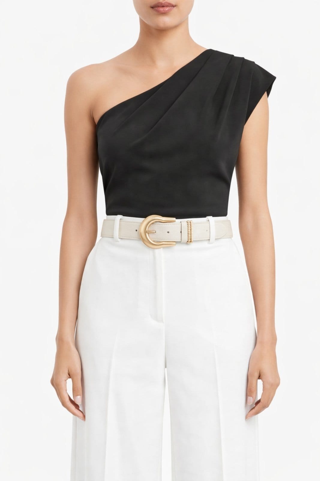 Vista principal Cinto Fivela Meia Lua D Bell Outelet Fashion Off-White D BELL OUTLET FASHION caramelo white