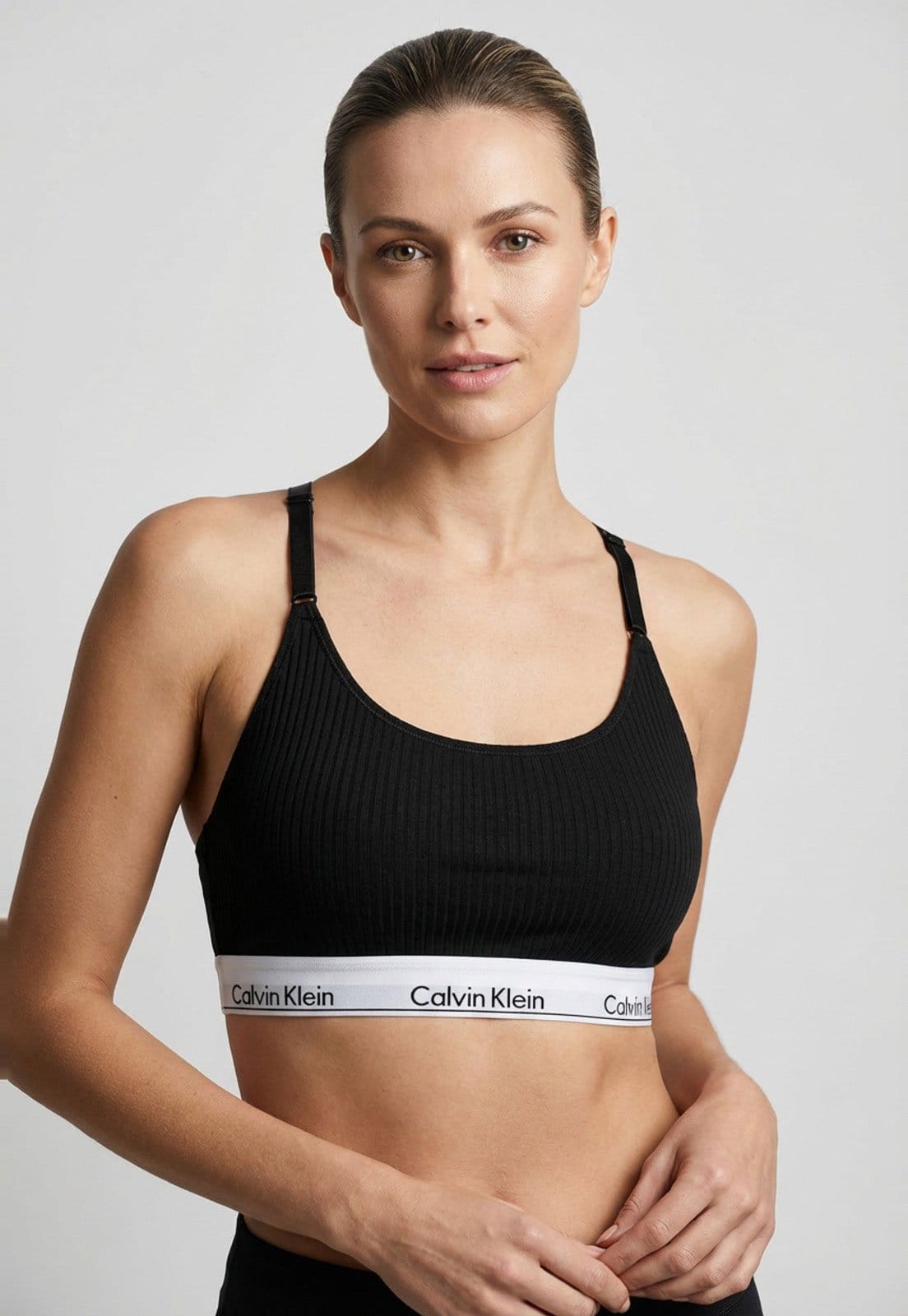 Top Nadador Feminino Calvin Klein Modern Rib Logo