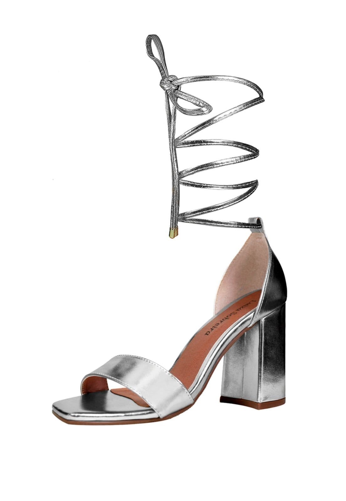 Vista 2 Sandália Troca Tira Salto Alto Grosso Luiza Sobreira Mod. 2144-2 Luiza Sobreira prata