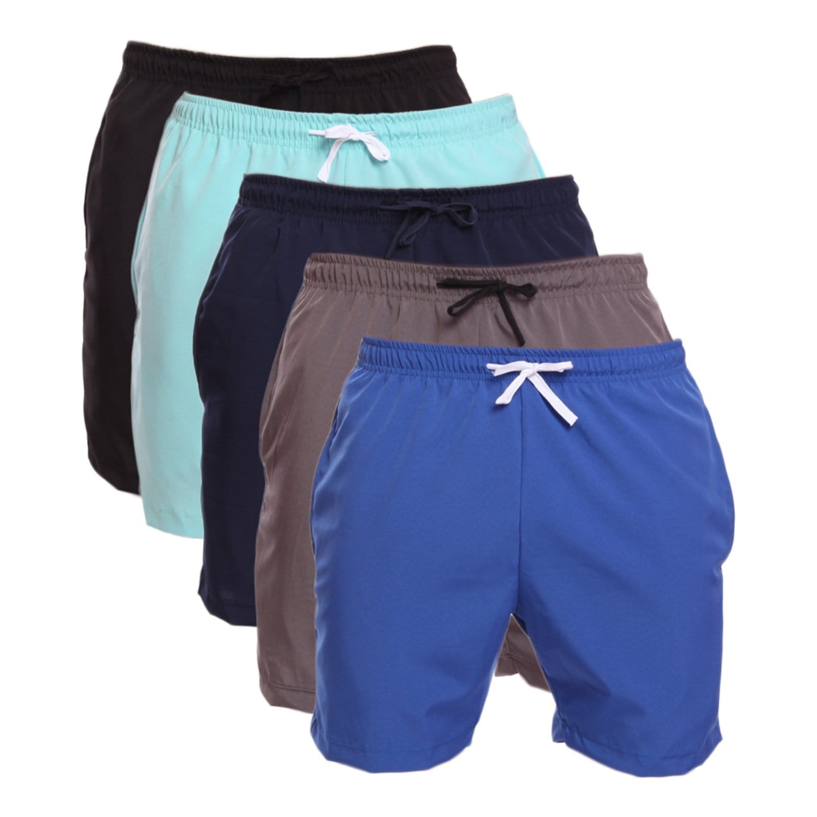 Kit 5 Shorts Tactel Masculino Adulto Estilo Mauricinho Praia Piscina Marinho