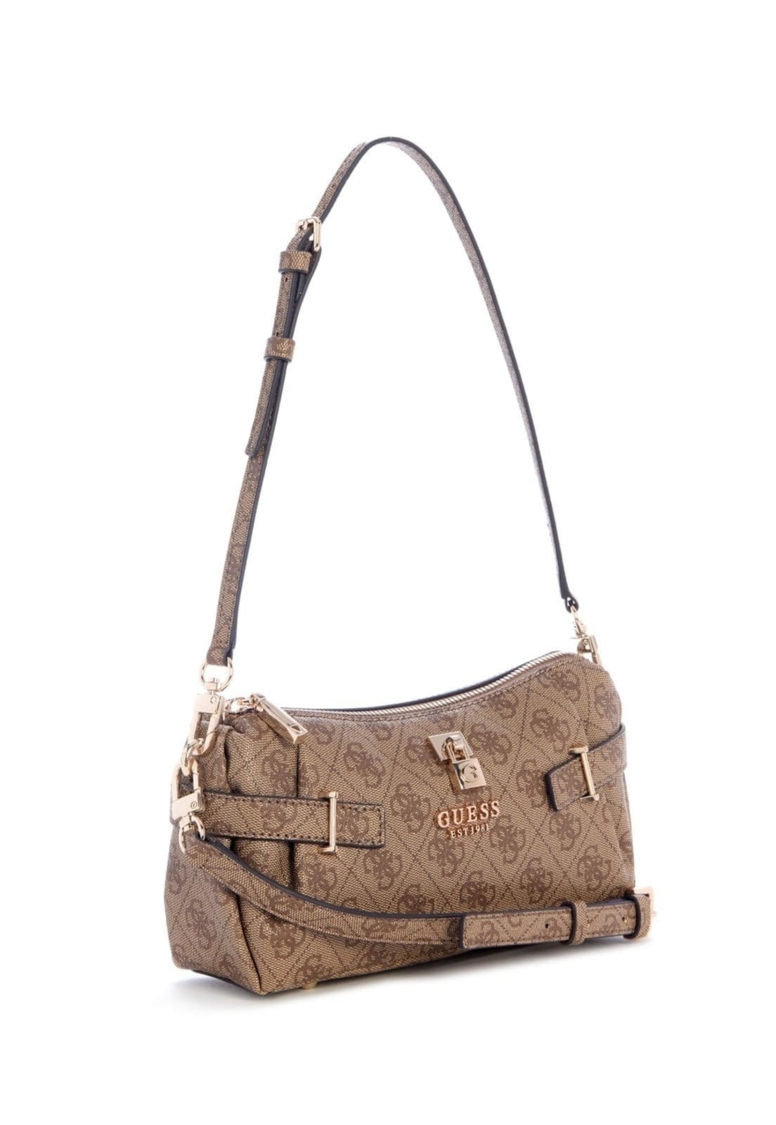 Vista 2 Bolsa Guess Mini Yesba Top Zip Bege Guess amarelo