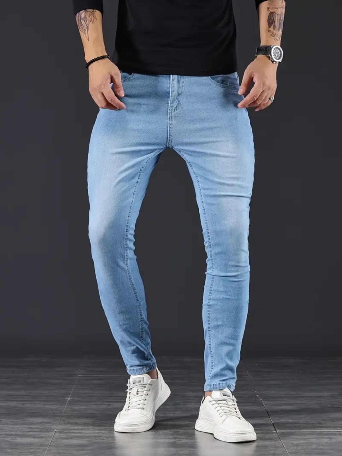 Calça Jeans Masculina Skinny Delavê Claro - KOVALI