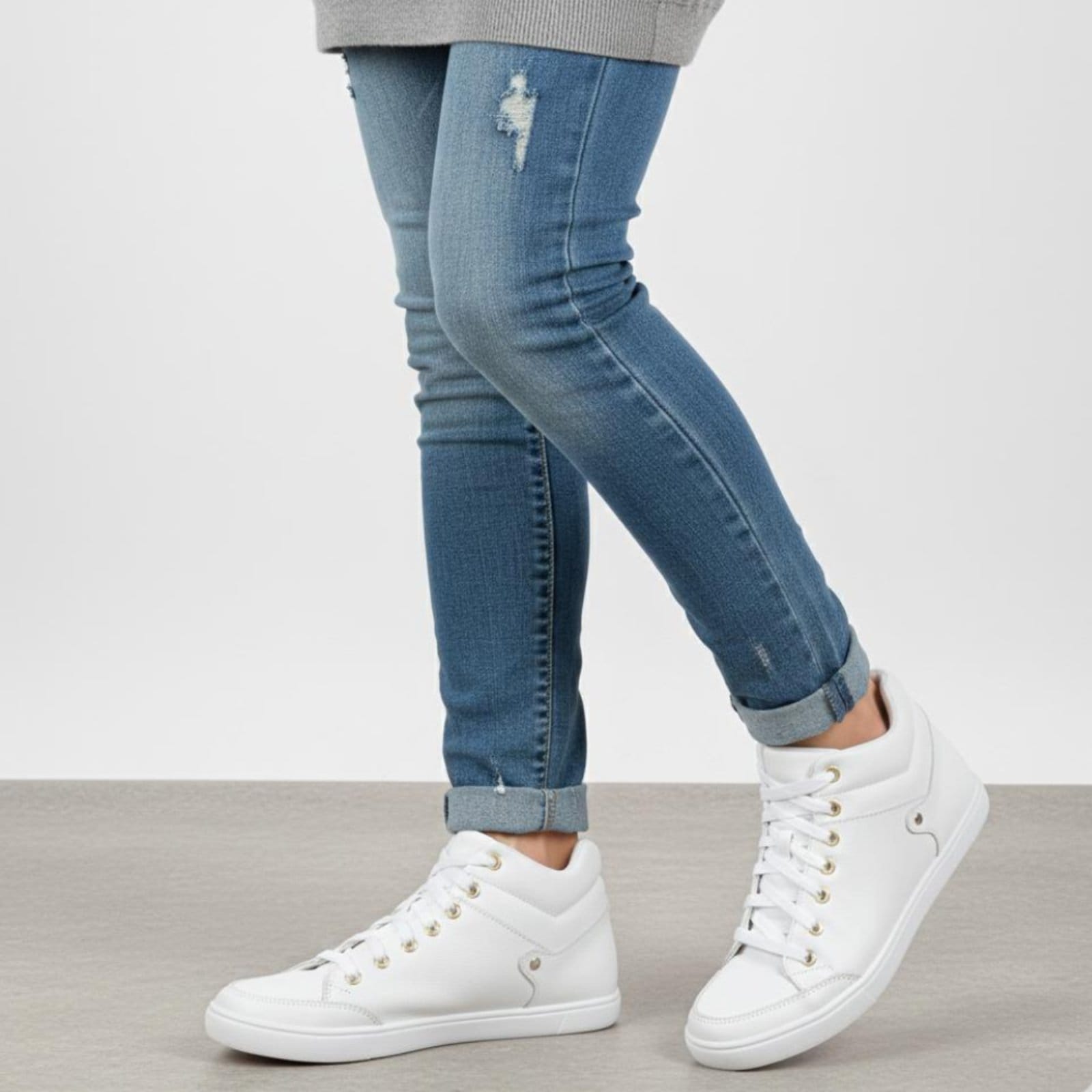 Bota Botinha Feminina Branca Sem Salto Comfort