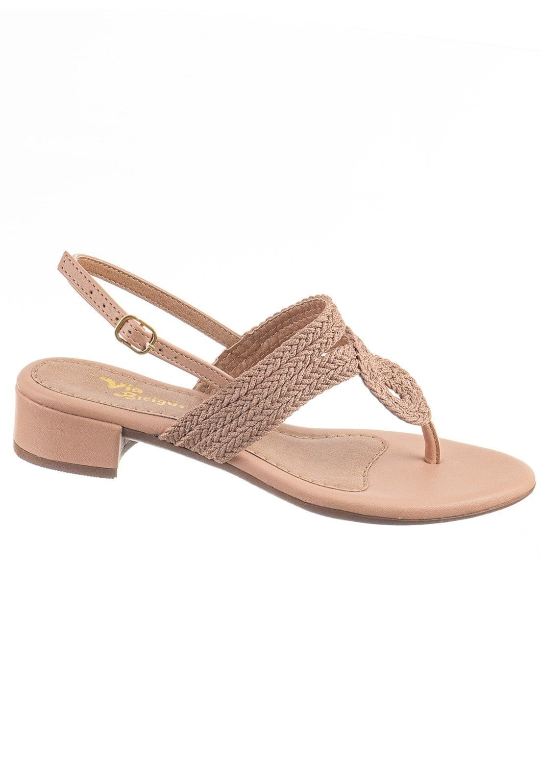 Vista 2 Sandalia Feminina Salto Baixo de Trisse Via Birigui VIA BIRIGUI nude