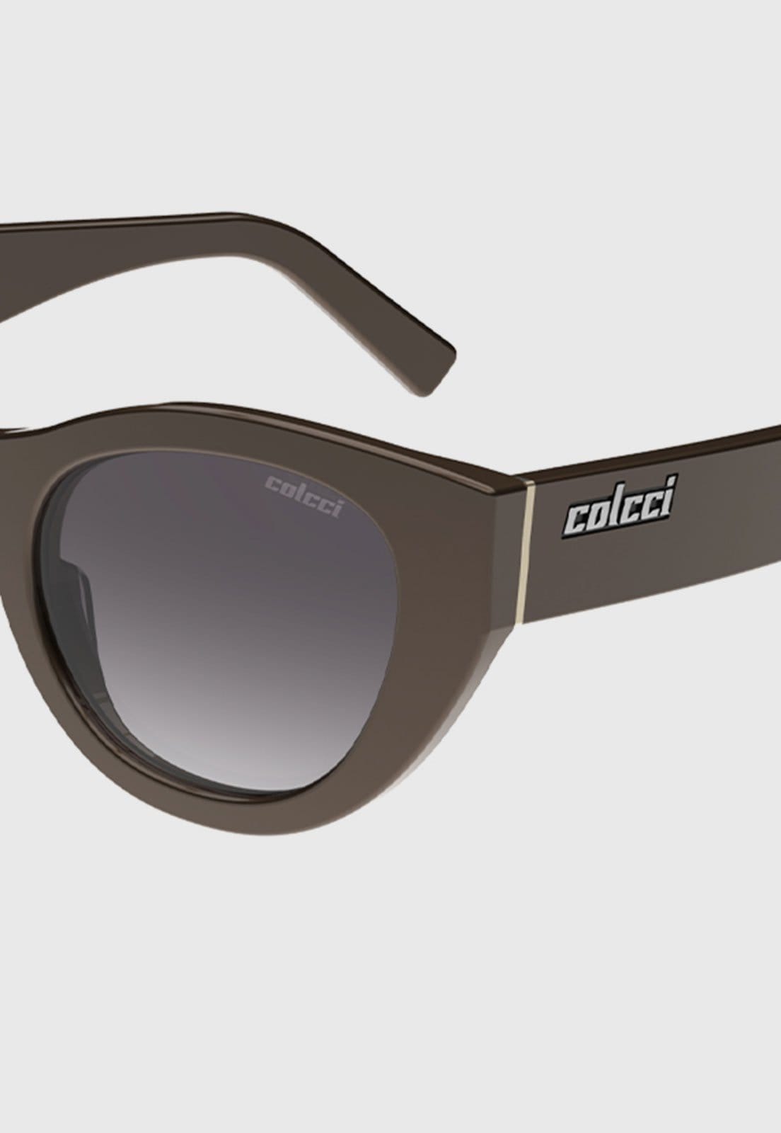 Vista 2 Óculos de Sol Feminino Colcci Formato Arredondado Perolado Colcci marrom