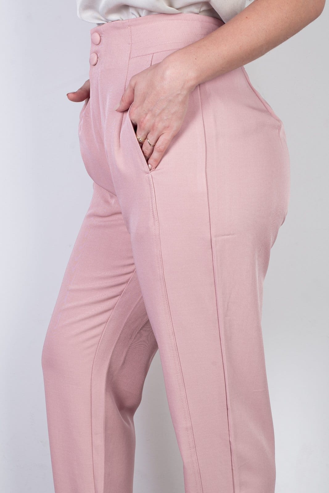 Vista 2 Calça Enluaze Feminina Alfaiataria Skinny 51985 Enluaze rosa