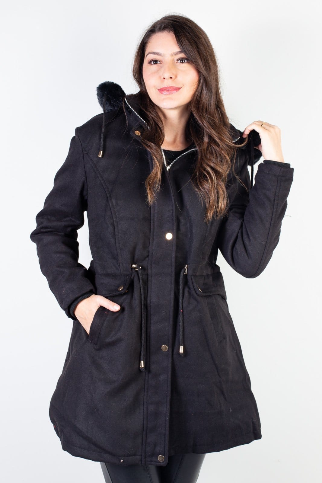 Jaqueta Enluaze feminina lã batida sintética 84286