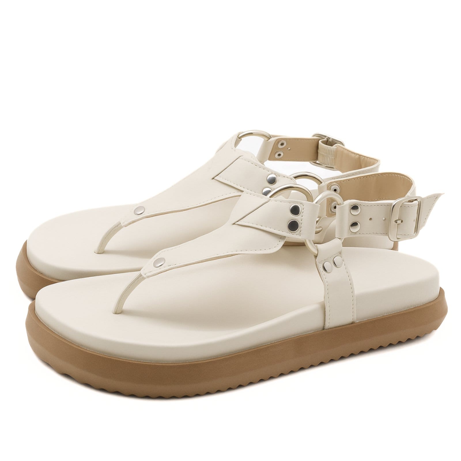 Sandalia Papete Flatform Flor da Pele Napa Off White Conforto e Estilo 005