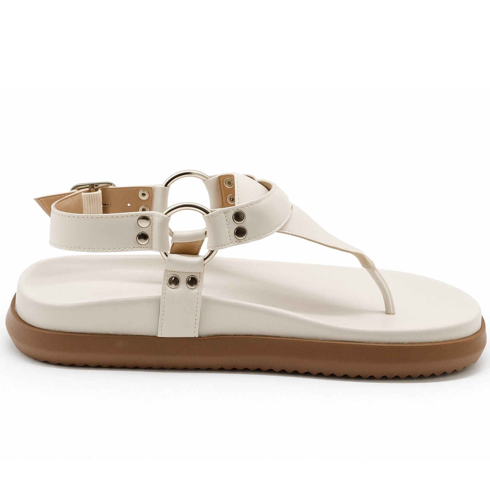 Vista 2 Sandalia Papete Flatform Flor da Pele Napa Off White Conforto e Estilo 005 Flor da Pele off-white white