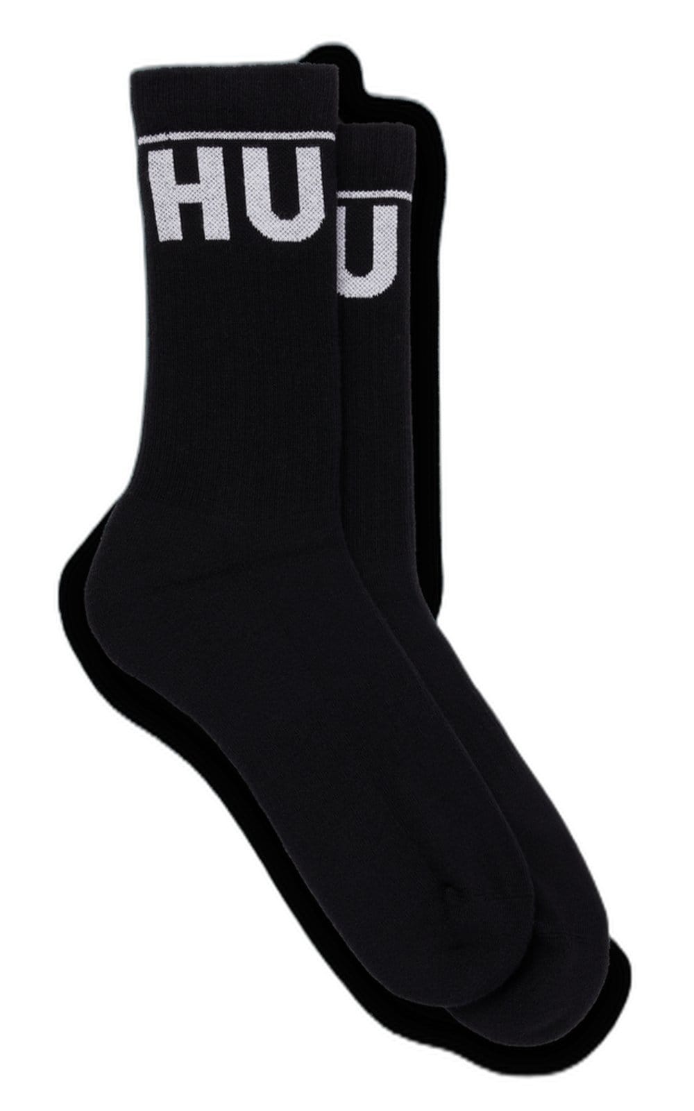 Pacote com dois pares de meias de comprimento até o tornozelo em mistura de algodão