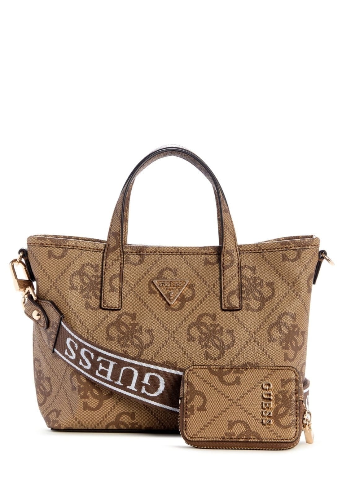 Vista 2 Bolsa Mini Latona Ii Tote Bege Guess amarelo