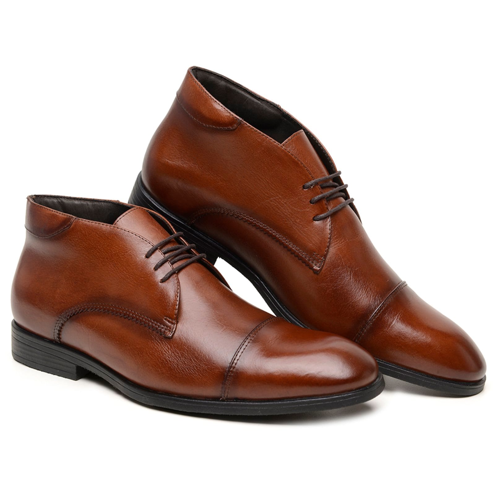 Sapato Masculino Em Couro Veritimo Bota Casual Social Clássica Cano Baixo Elegante Whisky