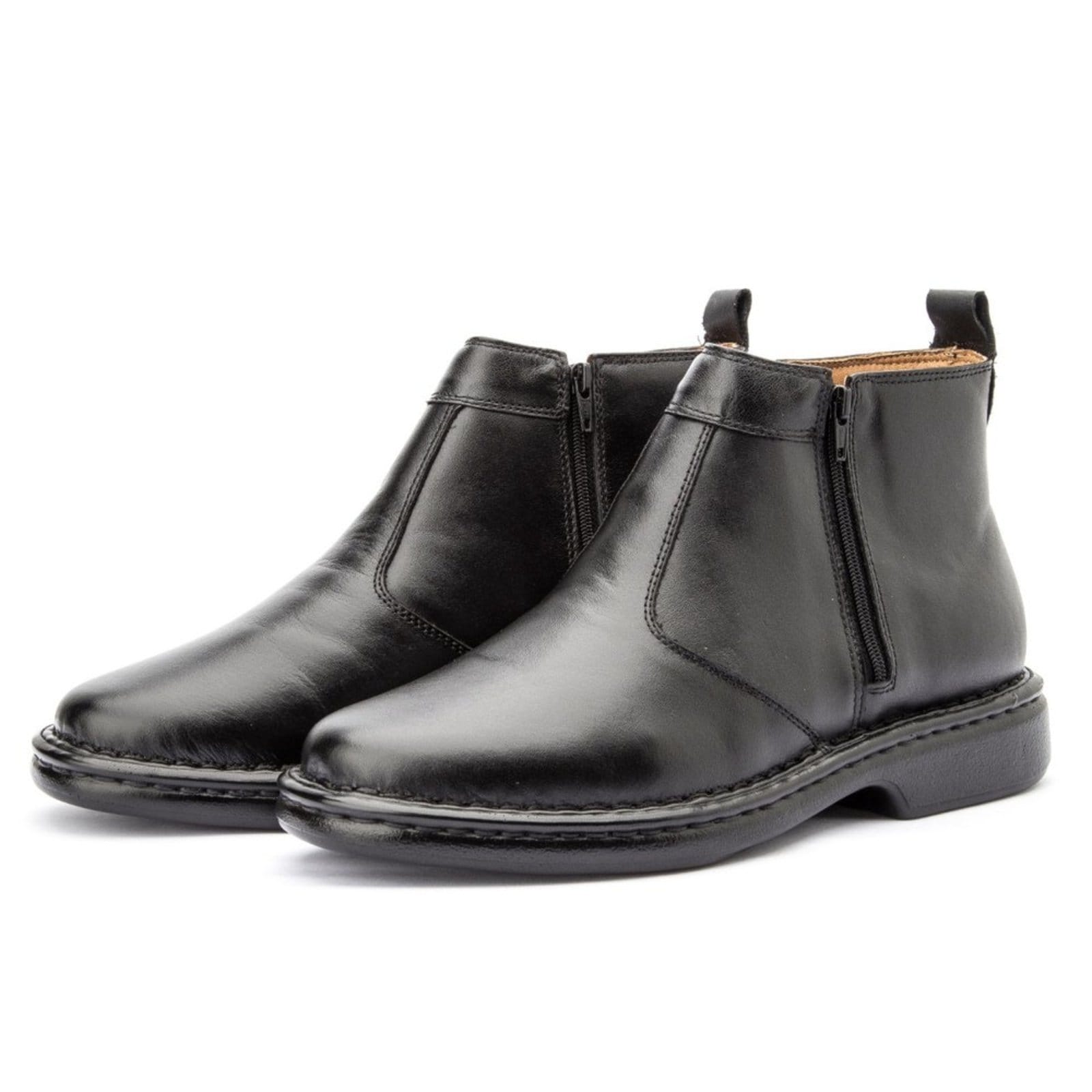 Vista 2 Bota Clube do Sapato de Franca de Couro Soft Plus DFT Ferrara Preta Clube do Sapato de Franca preto