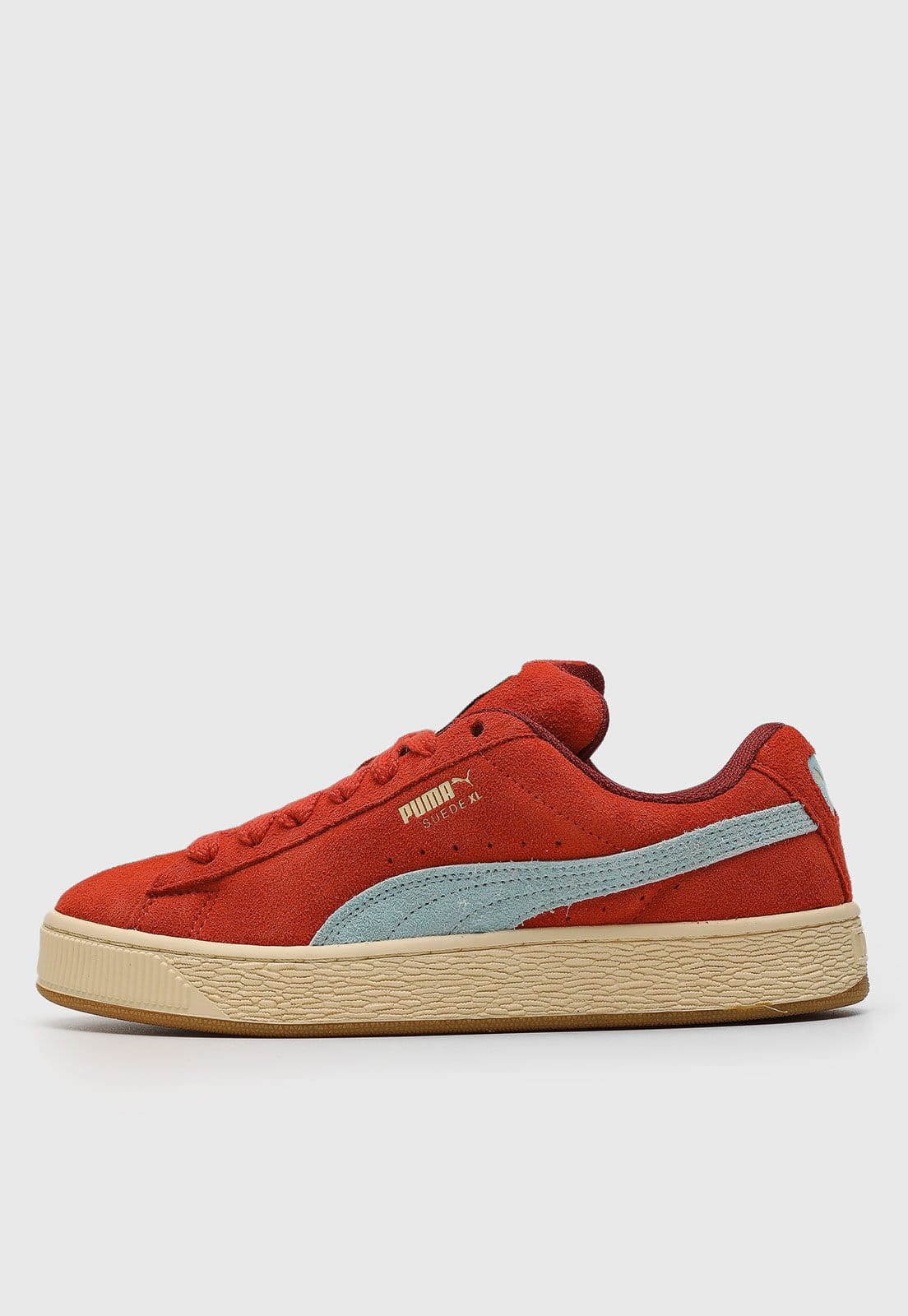 Tênis Masculino Puma Suede XL Weathered Vermelho e Azul