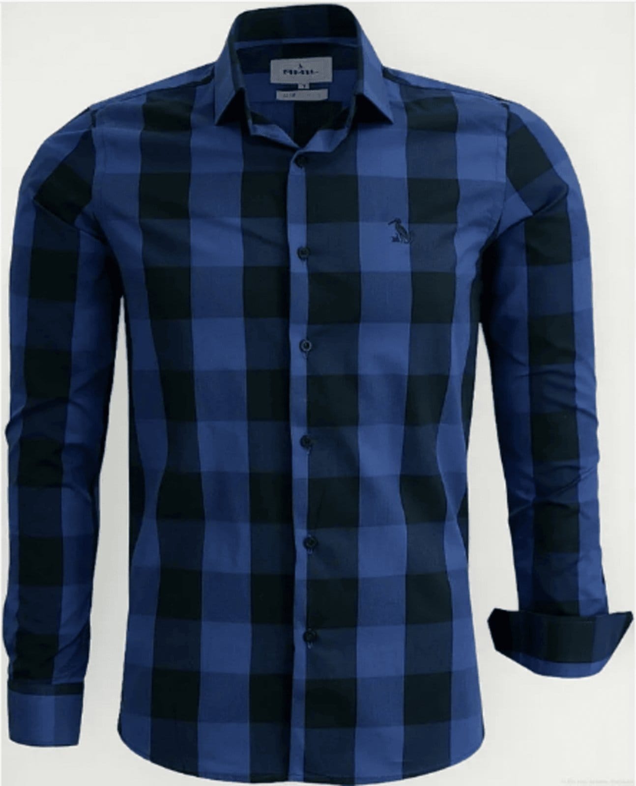 Camisa Masculina Amil Slim Xadrez Aston Algodão Manga longa Luxo Royal