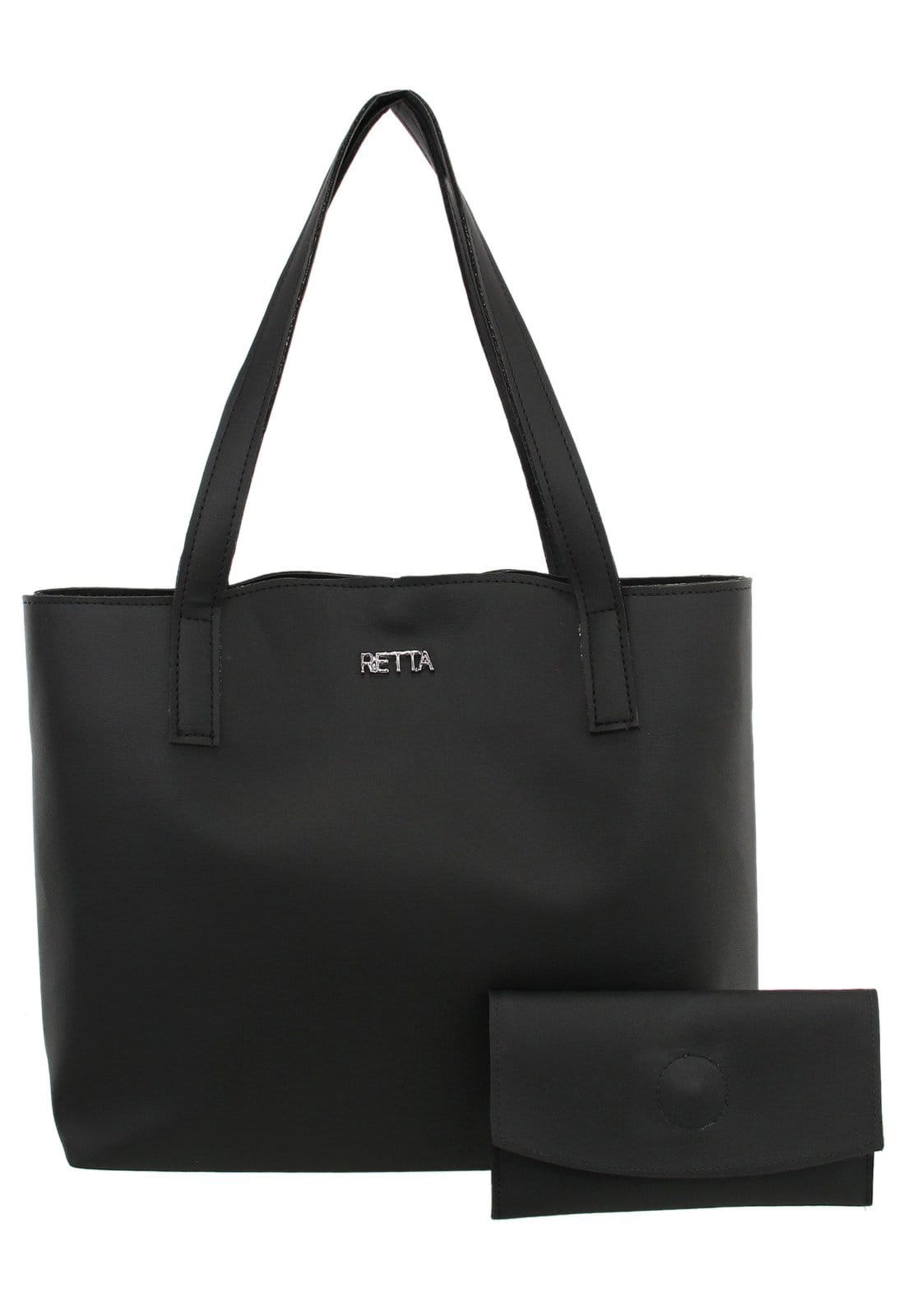 Vista principal Kit Bolsa Sacola e Necessárie Retta Preta Retta Shoes preto