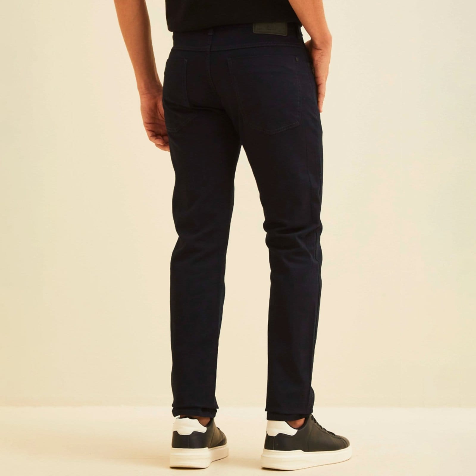 Vista 2 Calça Sarja Forum Paul Slim Ve26 Marinho Masculino Forum azul marinho