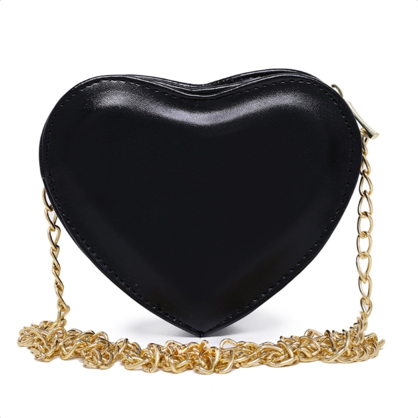 Bolsa Feminina Transversal De Coração alça Dourada Sch 8160