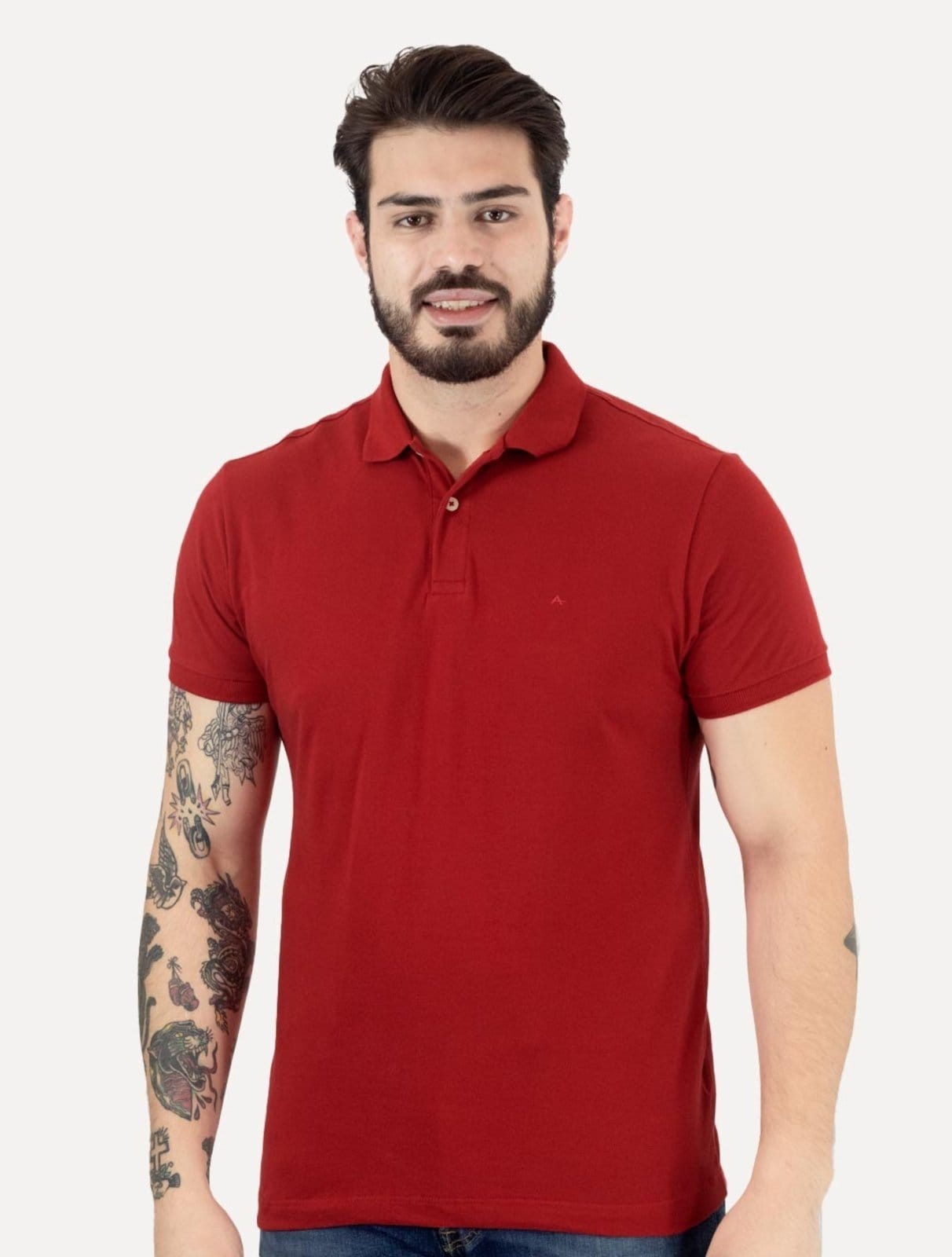 Polo Aramis Masculina Piquet Basic Mono Vermelha