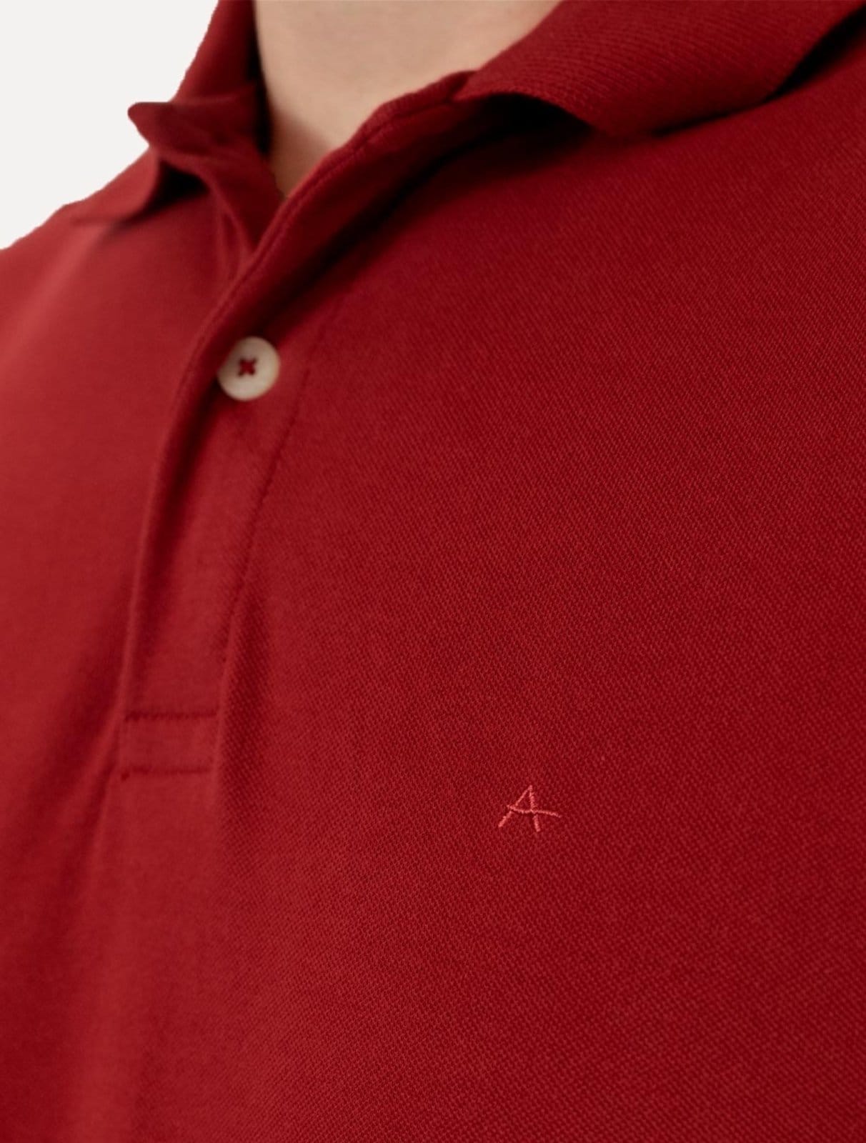 Vista 2 Polo Aramis Masculina Piquet Basic Mono Vermelha Aramis vermelho