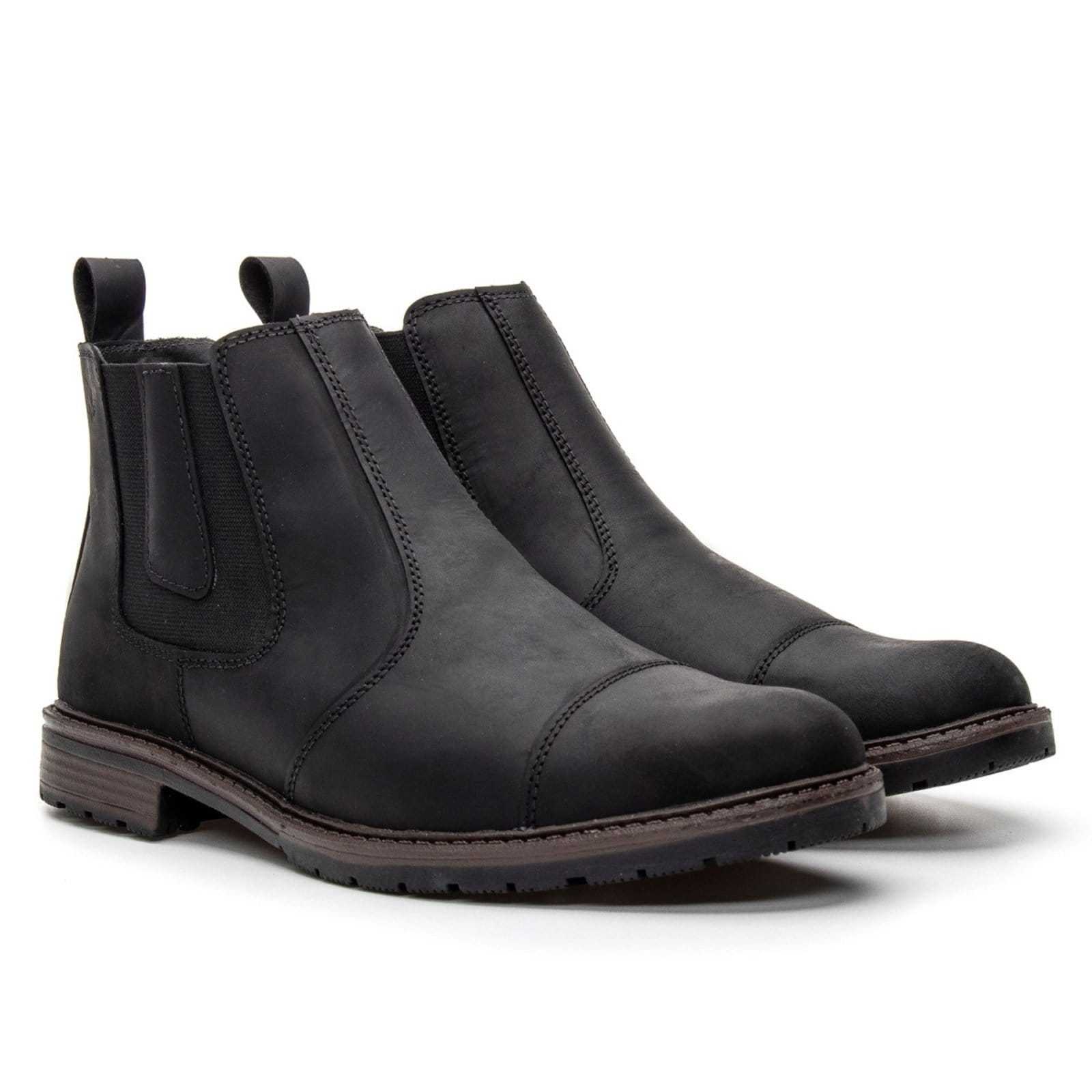 Vista 2 Bota Botina Masculina Chelsea em Couro ZAFREM preto