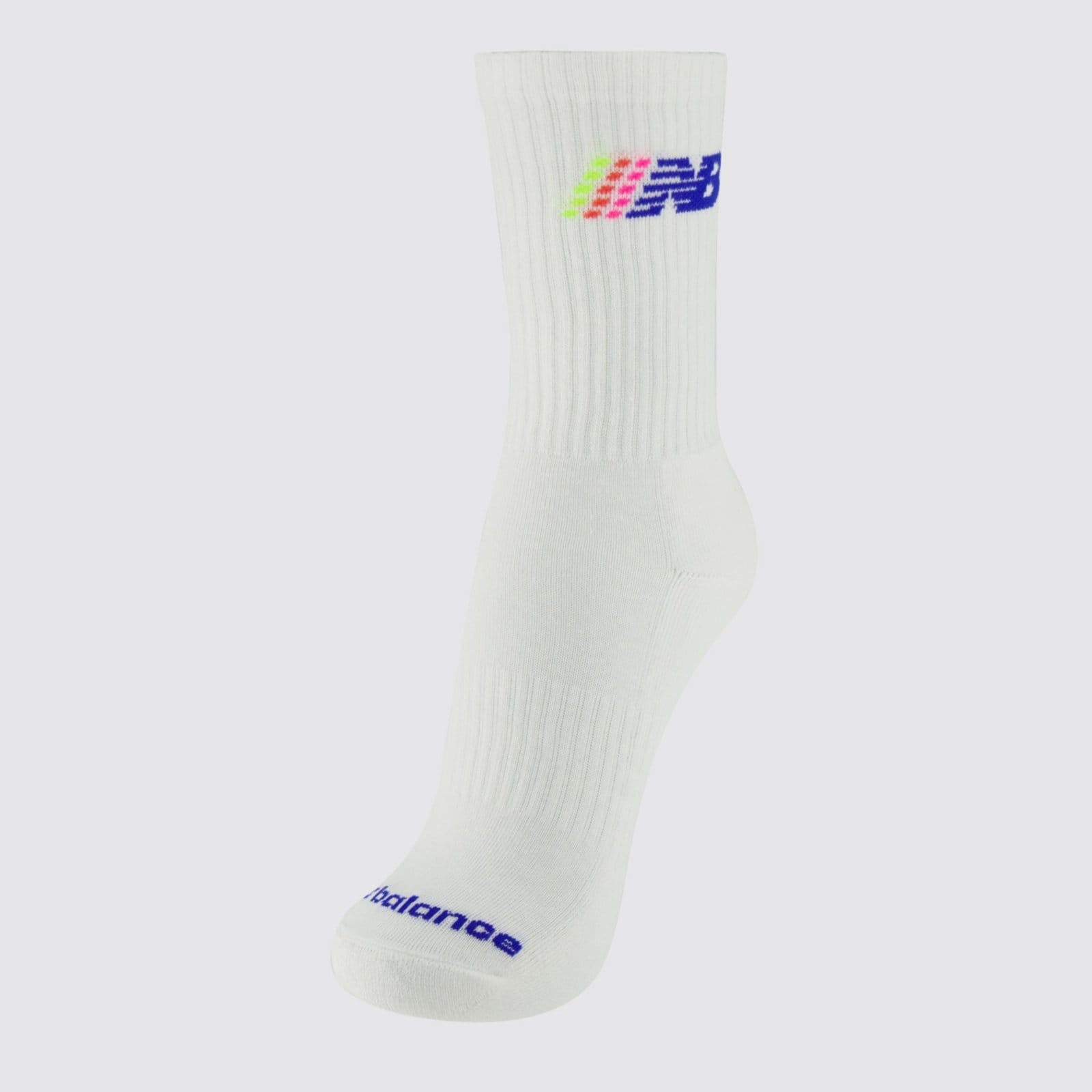 Meia New Balance Cano Alto Graphic Feminina Off White e Azul