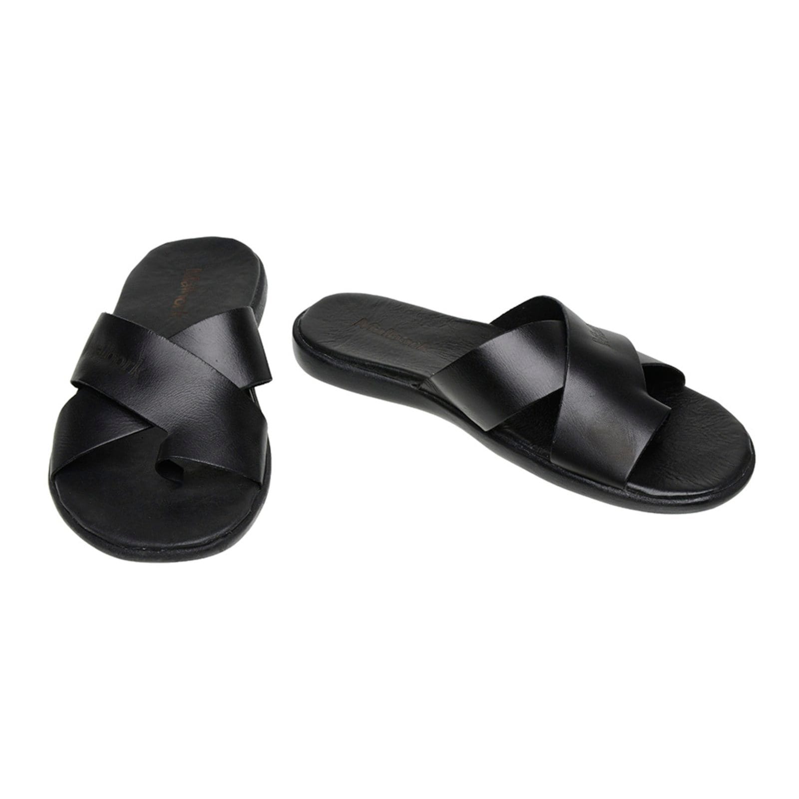 Vista 2 Chinelo De Dedo Malbork Couro Palmilha De Couro 460P Malbork preto