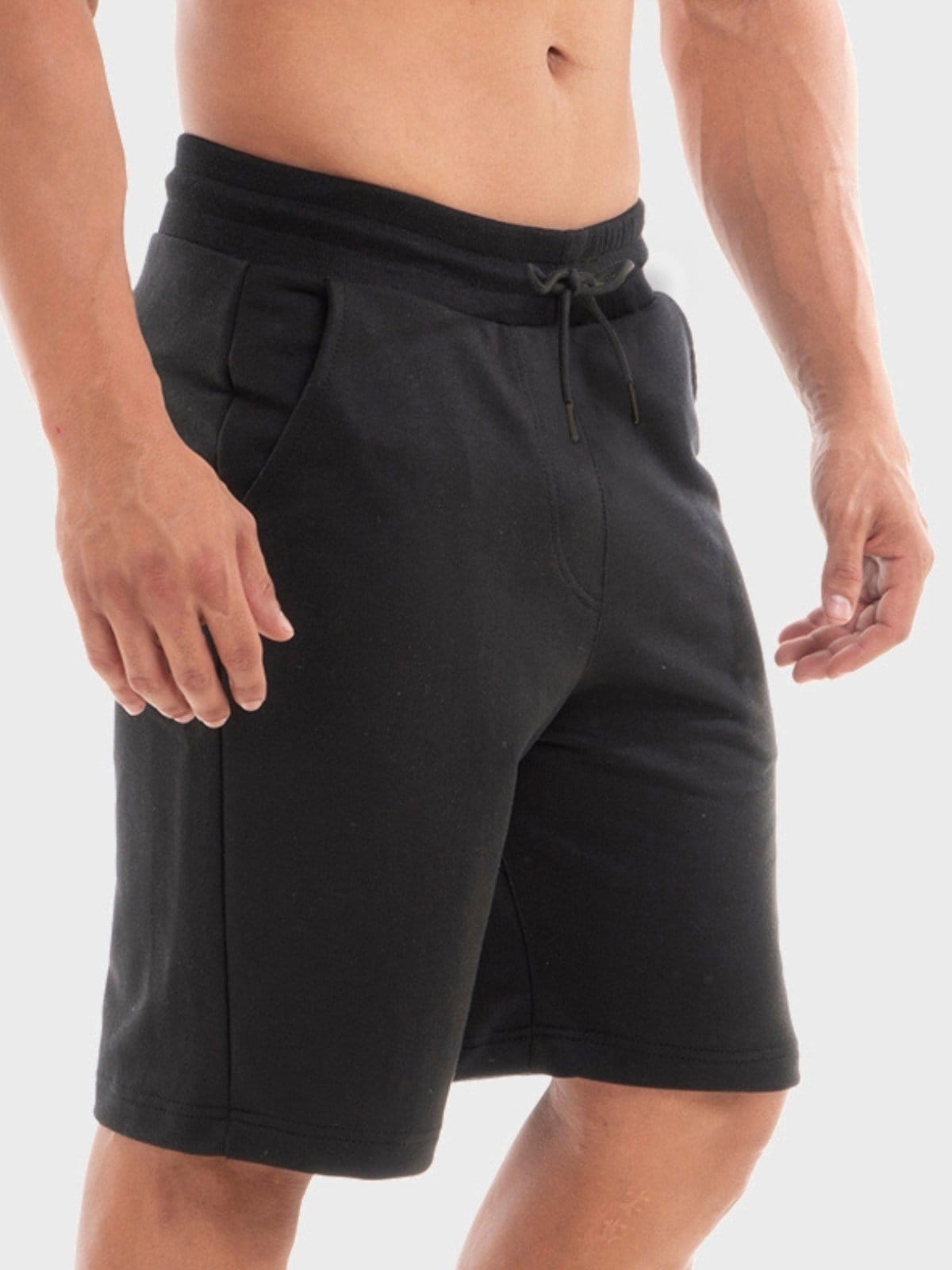Vista 2 Kit 2 Bermudas Masculinas Moletinho Shorts Moletom Benellys Cinza Claro Benellys preto