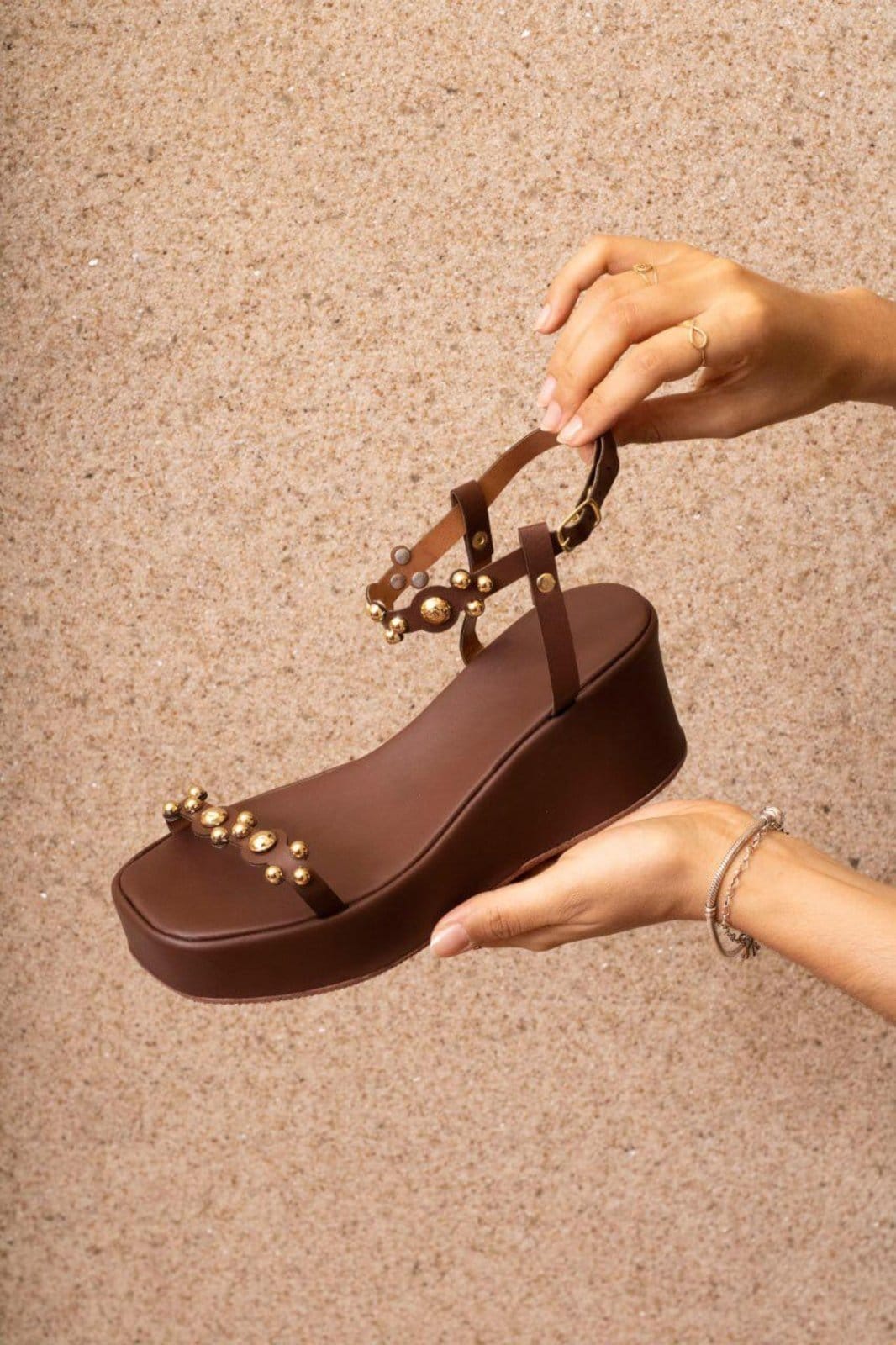 Sandalia Anabela Com Ribite ABS Ref 628 Rofely Terra