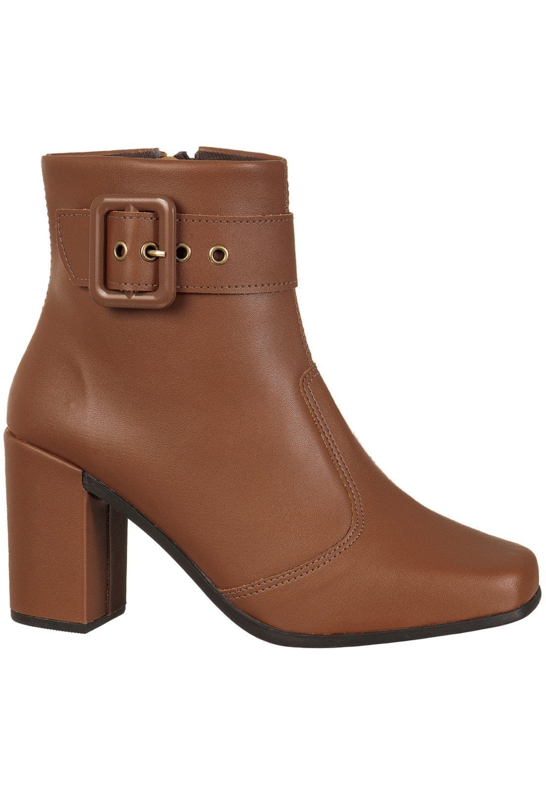 Bota GiGiL Bico Quadrado Salto Alto Fivela