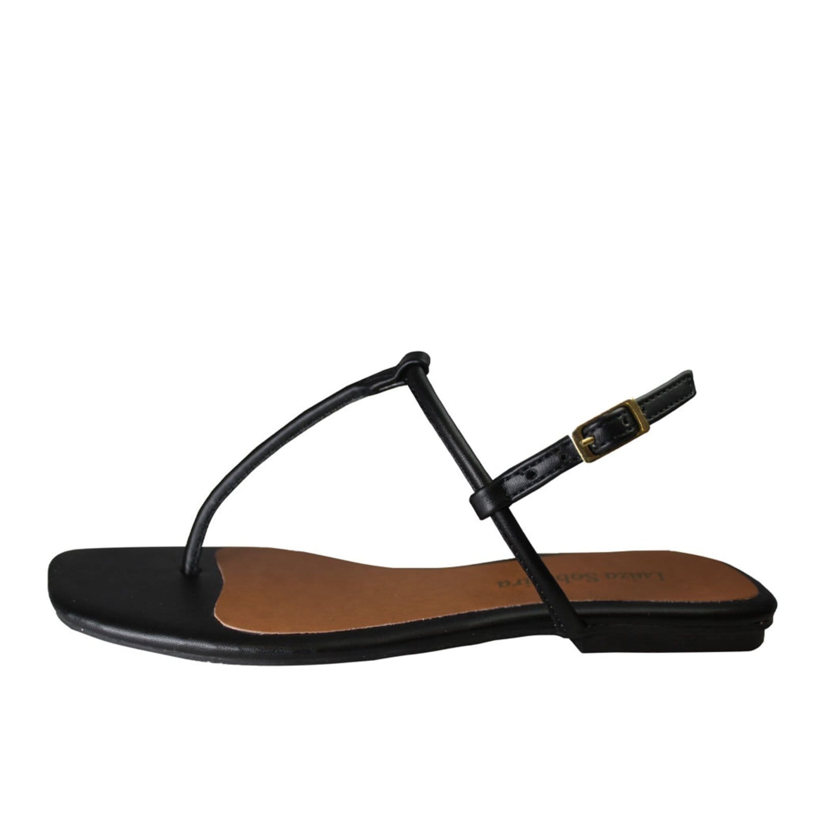 Vista 2 Rasteira Luiza Sobreira Preta Mod. 2089 Luiza Sobreira preto