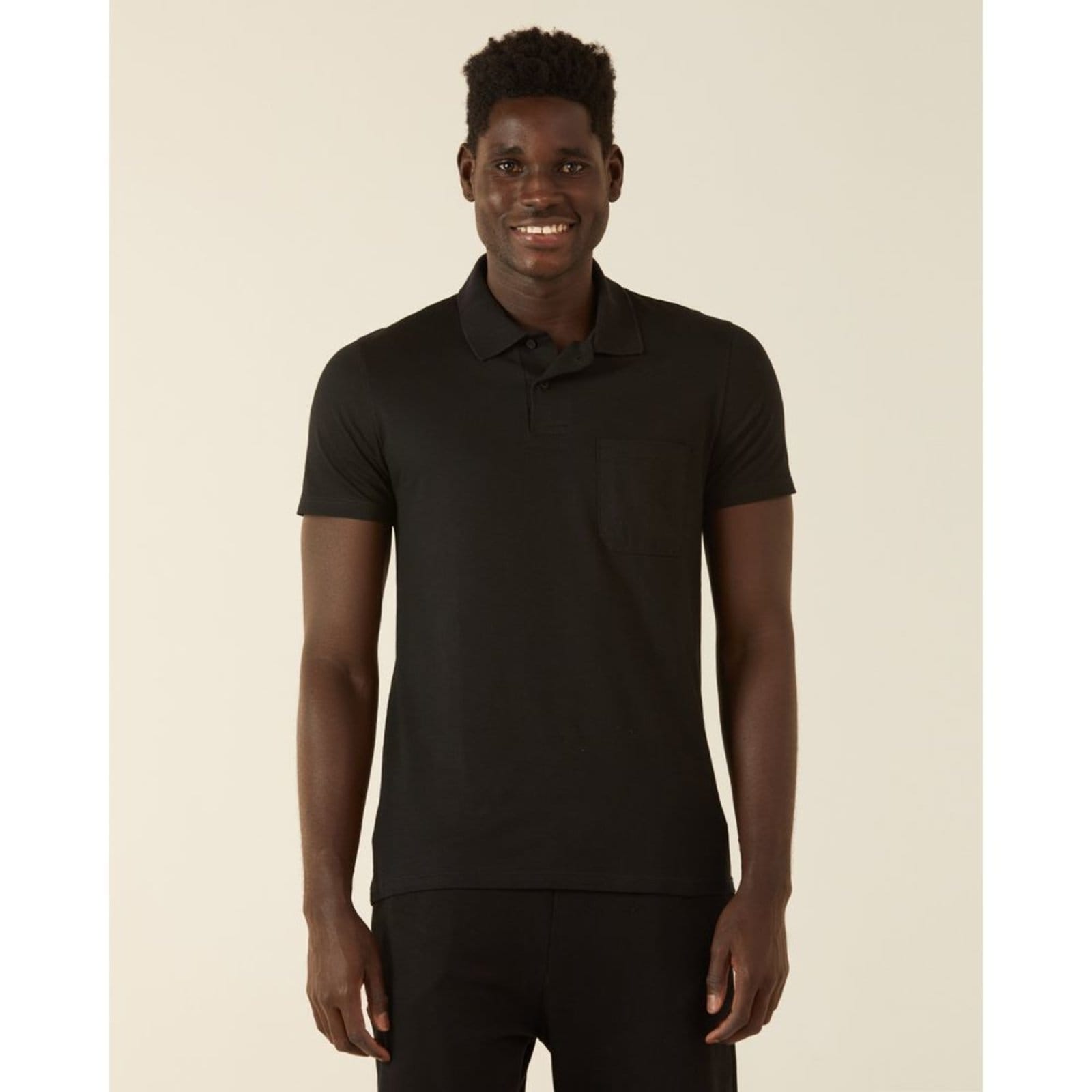 Vista 2 Camisa Polo Básica Masculina Gola Esporte Em Meia Malha Malwee preto