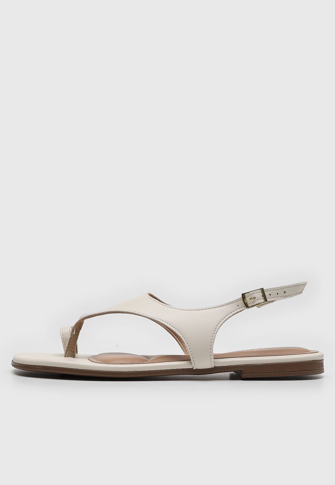 Rasteira Fechada Feminina Beira Rio Ponta Quadrada Off-White