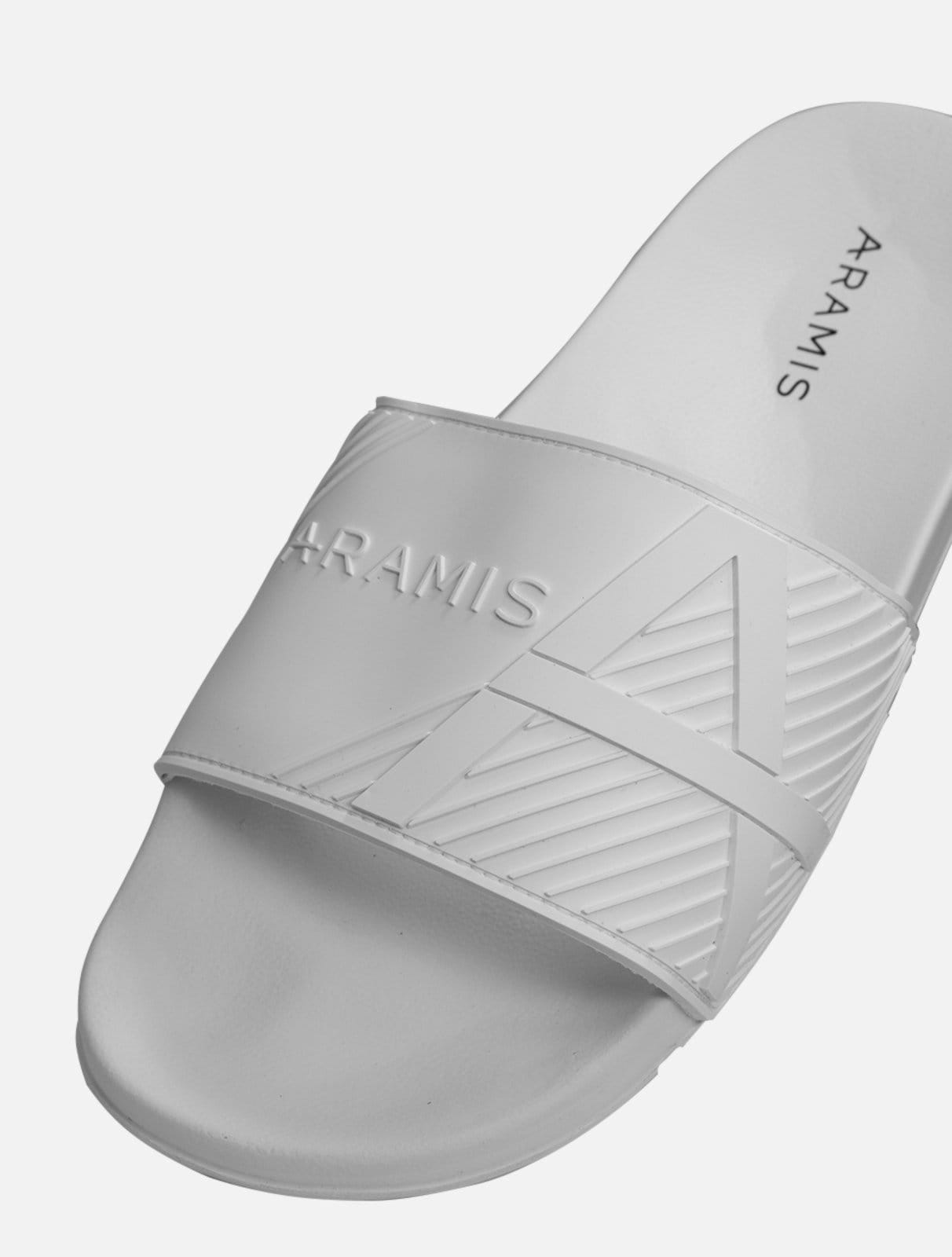 Vista 2 Chinelo Aramis Masculino Slide ARM1135 Texture Branca Aramis branco