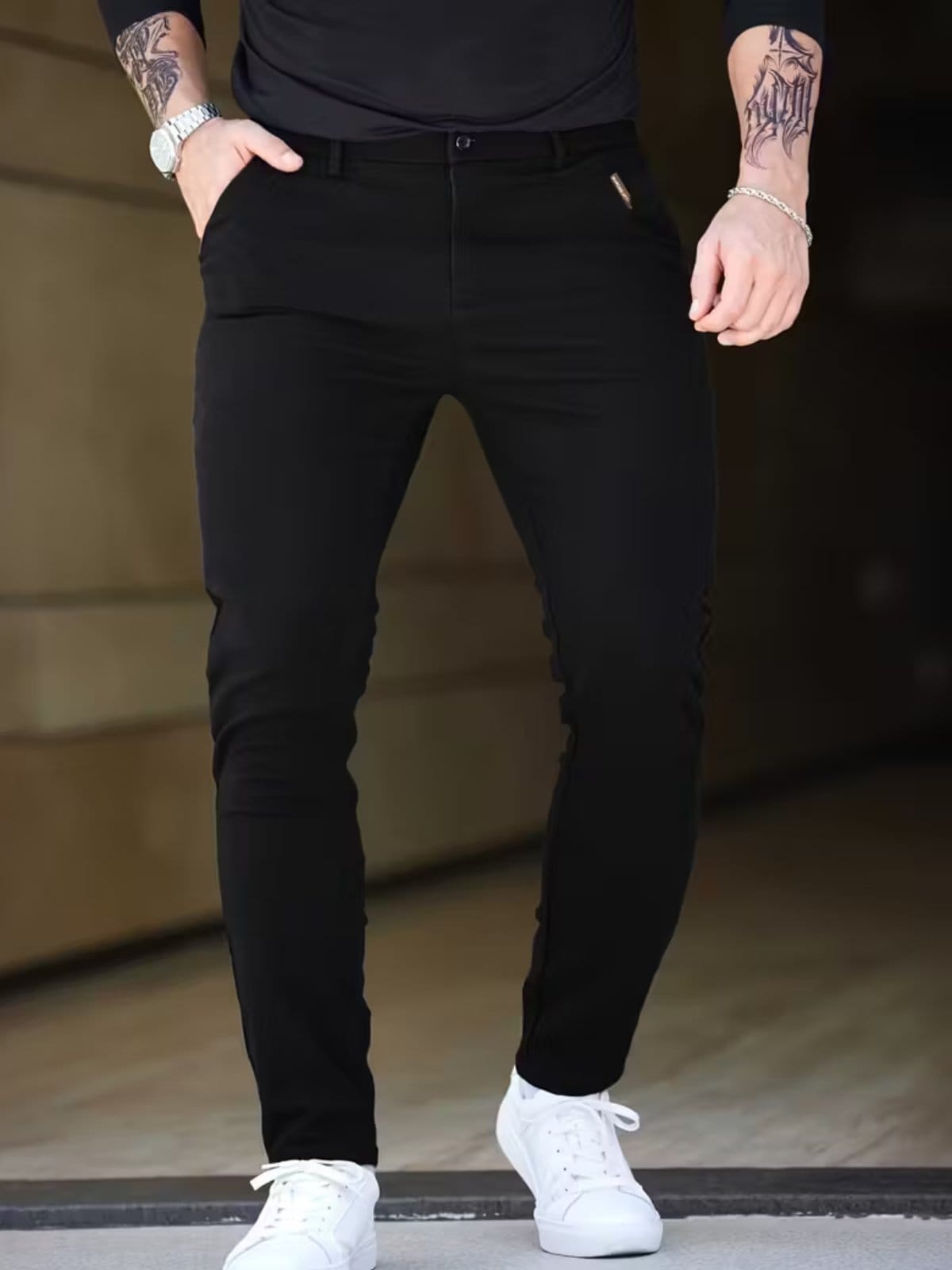 Vista 2 Calça Masculina SK Confortavel e Casual Ideal Dia a Dia TEX JEANS jeans/preto