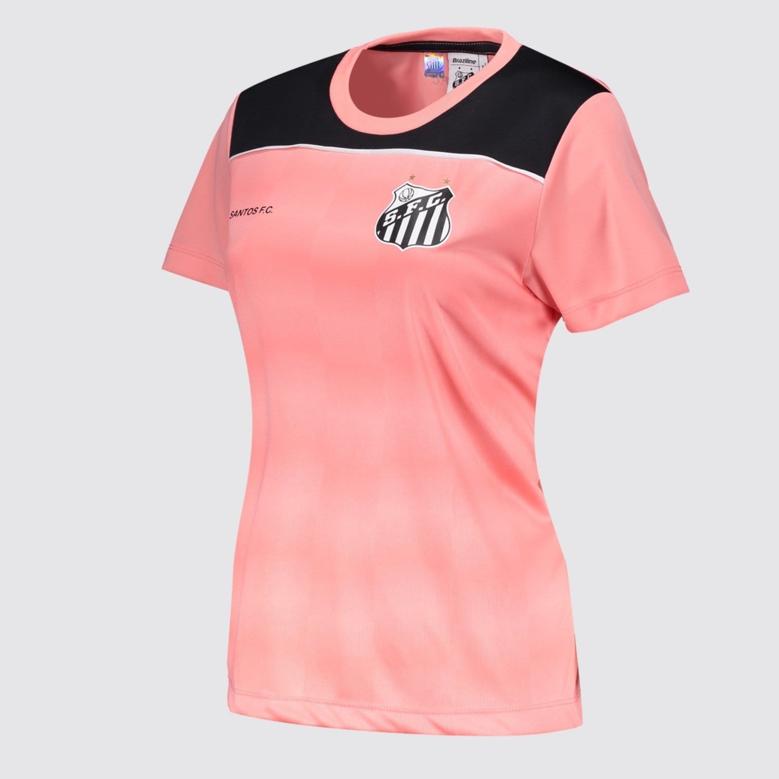 Vista 2 Camisa Santos Fulgor Feminina braziline rosa