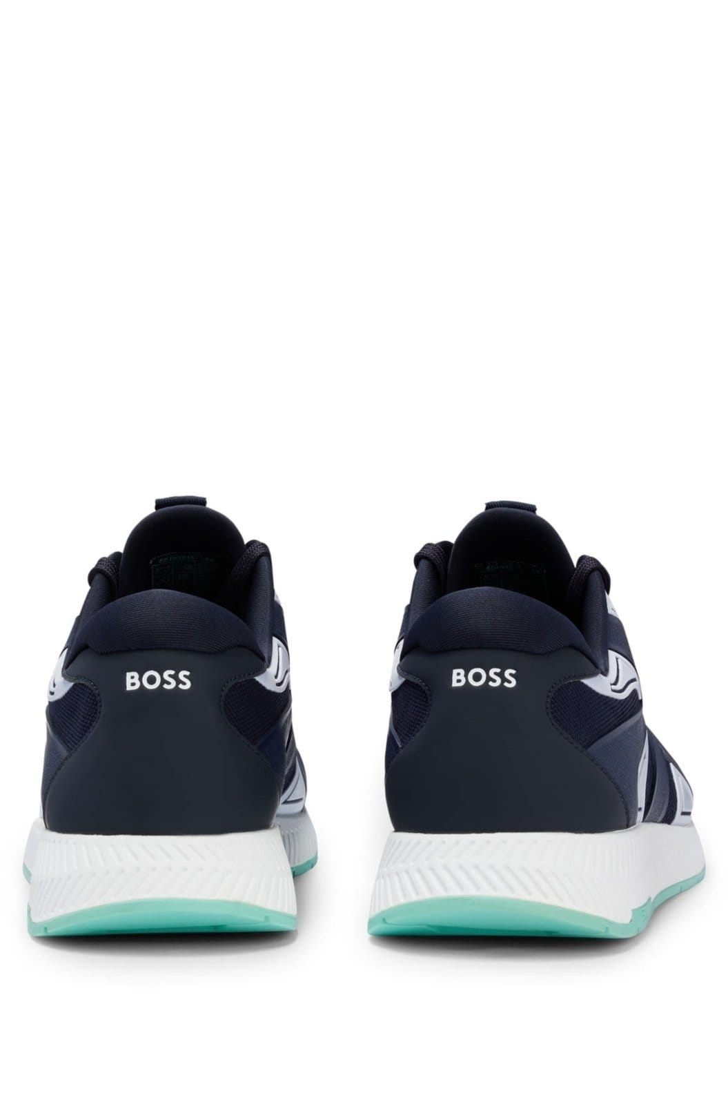 Tênis De Cadarço Em Materiais Mistos Com Logo Tonal Azul-Marinho - 46 - 2