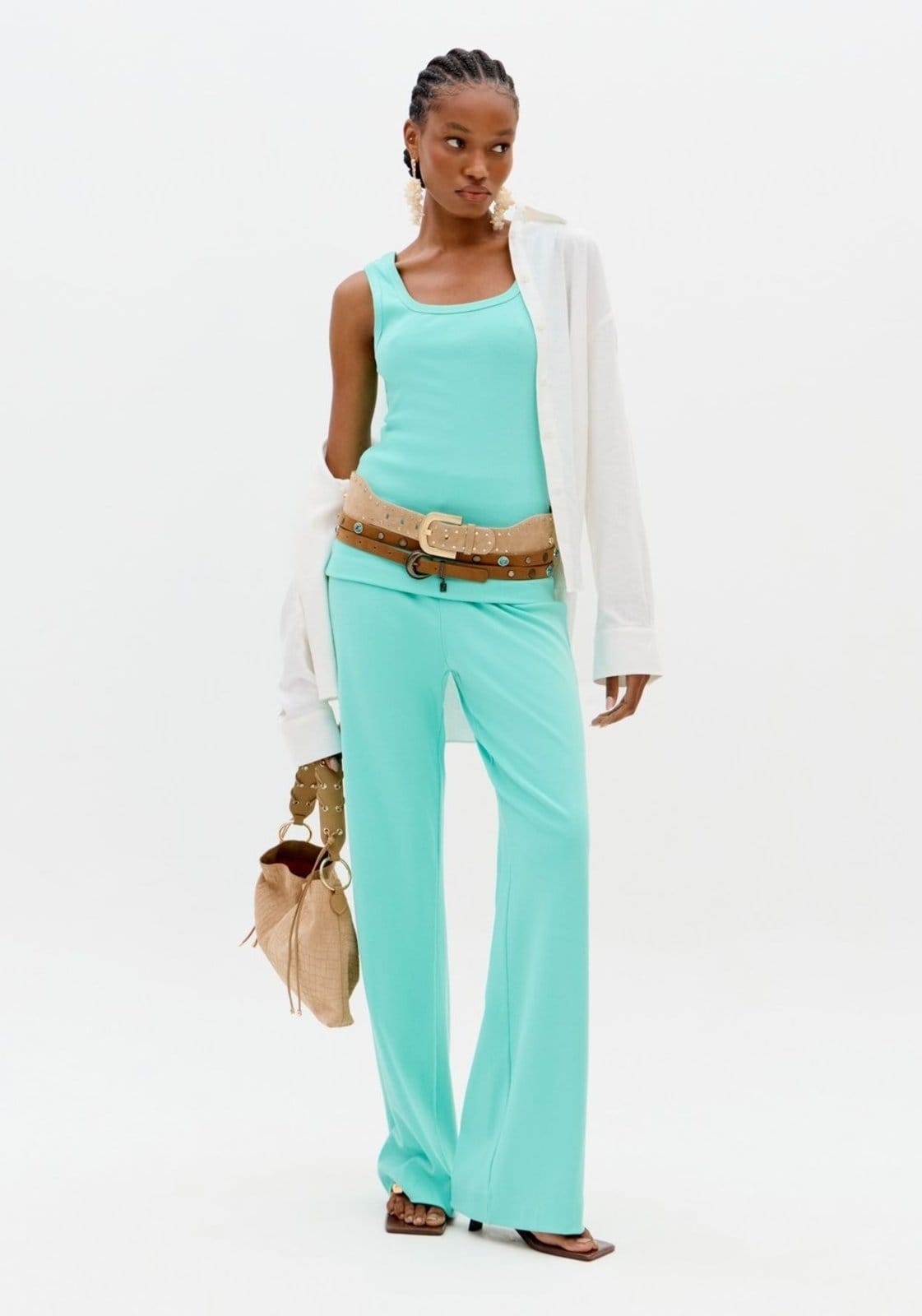 Calça Reta Com Cintura Alta