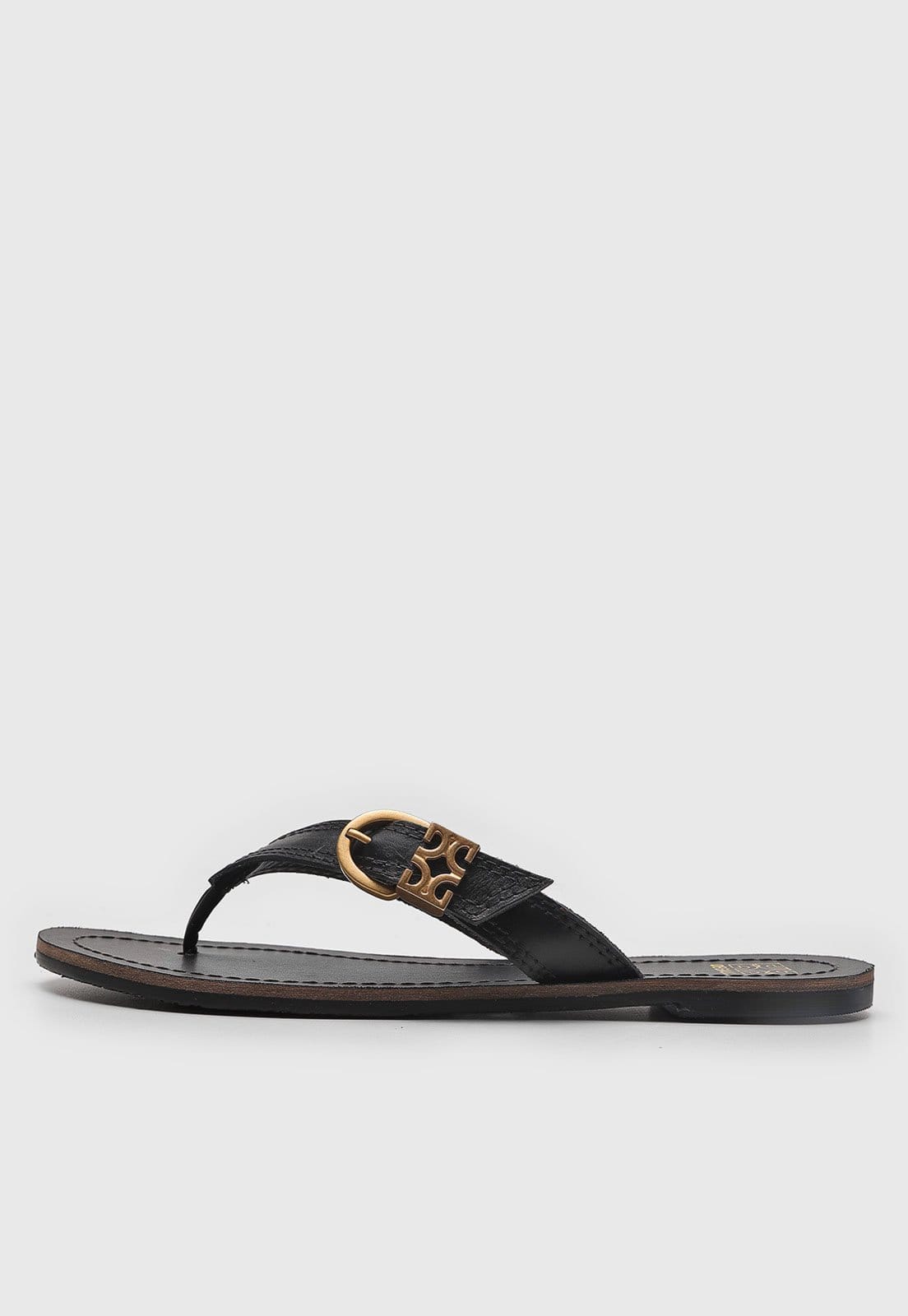 Rasteira Feminina Degalls Tiras Metálicas Preta