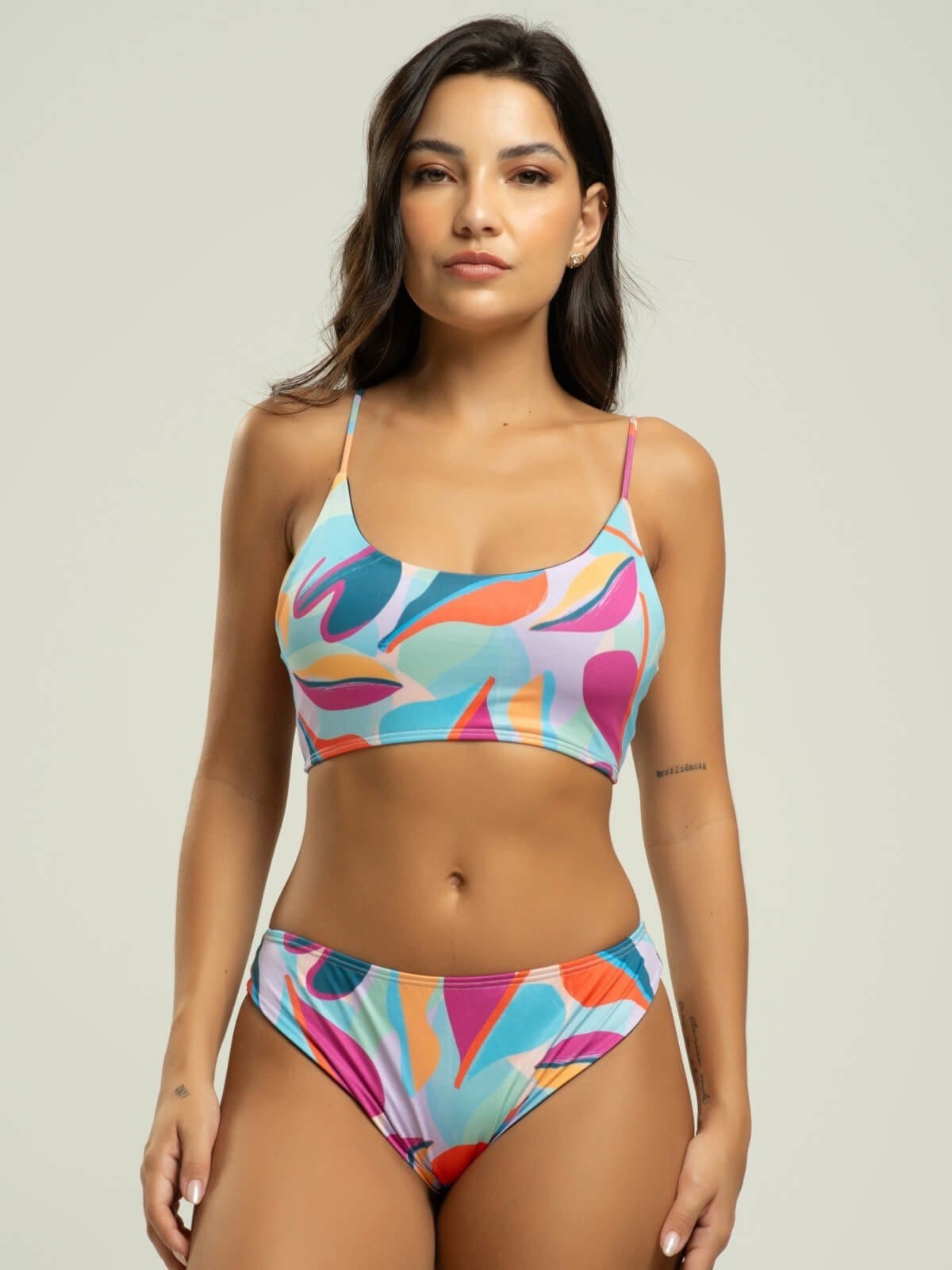 Biquini Faixa Calcinha Comum Proteção Uv 50+ Vicbela Colorido