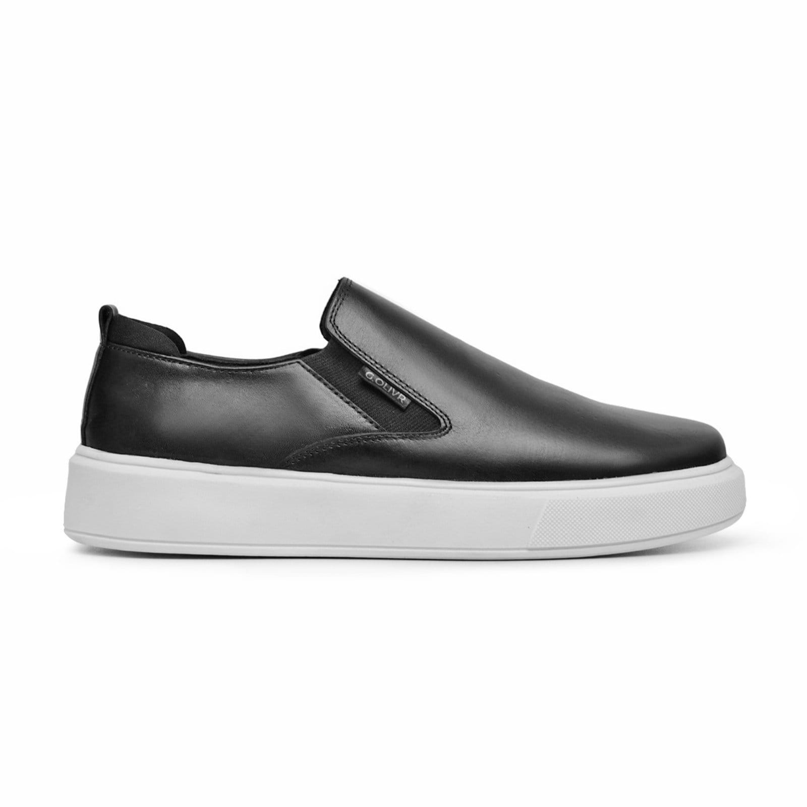 Sapatenis Slip On Lavini Couro Casual Casamento Sola Alta