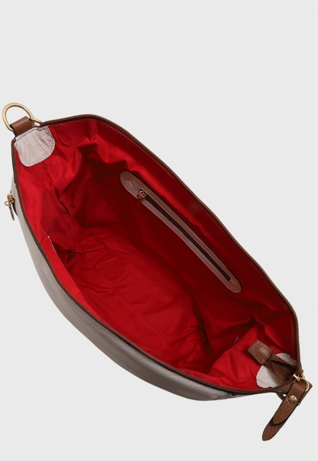 Vista 2 Bolsa Transversal Couro Mariart Lagos Off White/Camel Mariart caramelo/off-white white