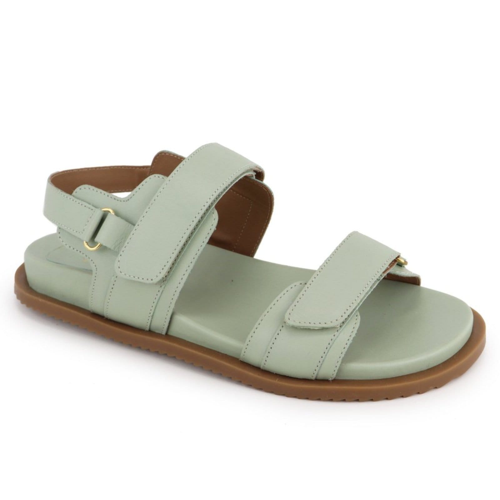 Vista 2 Sandália Papete Feminina Lacre Tratorada Flatform em Couro Maria Paula Mint MARIA PAULA verde mint