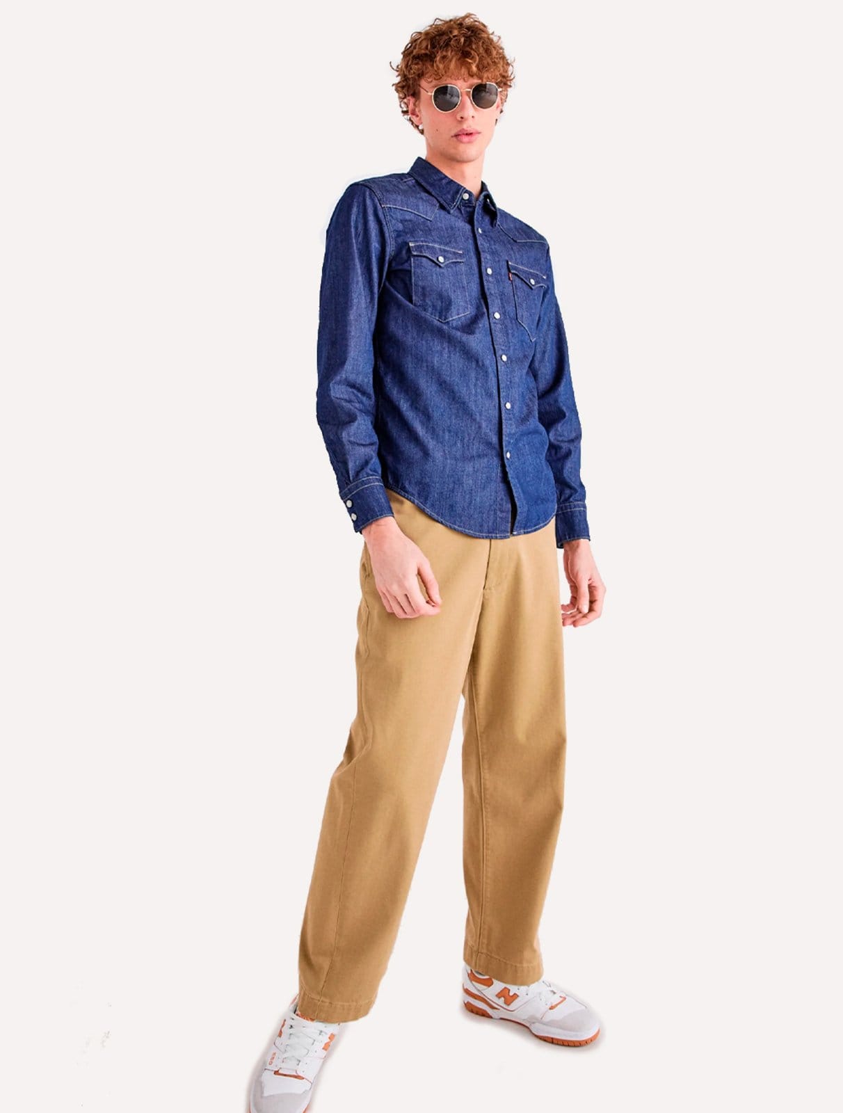 Vista 2 Camisa Levis Masculina Jeans Classic Western Standart Médio Levis azul