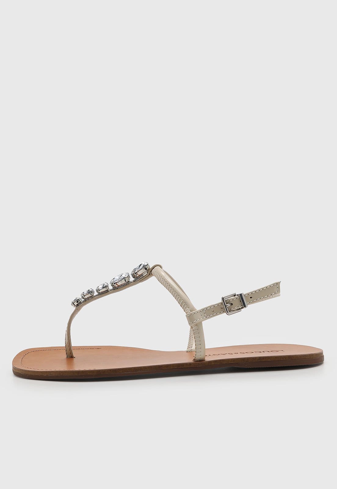 Rasteira Feminina Loucos e Santos Pedrarias Off-White