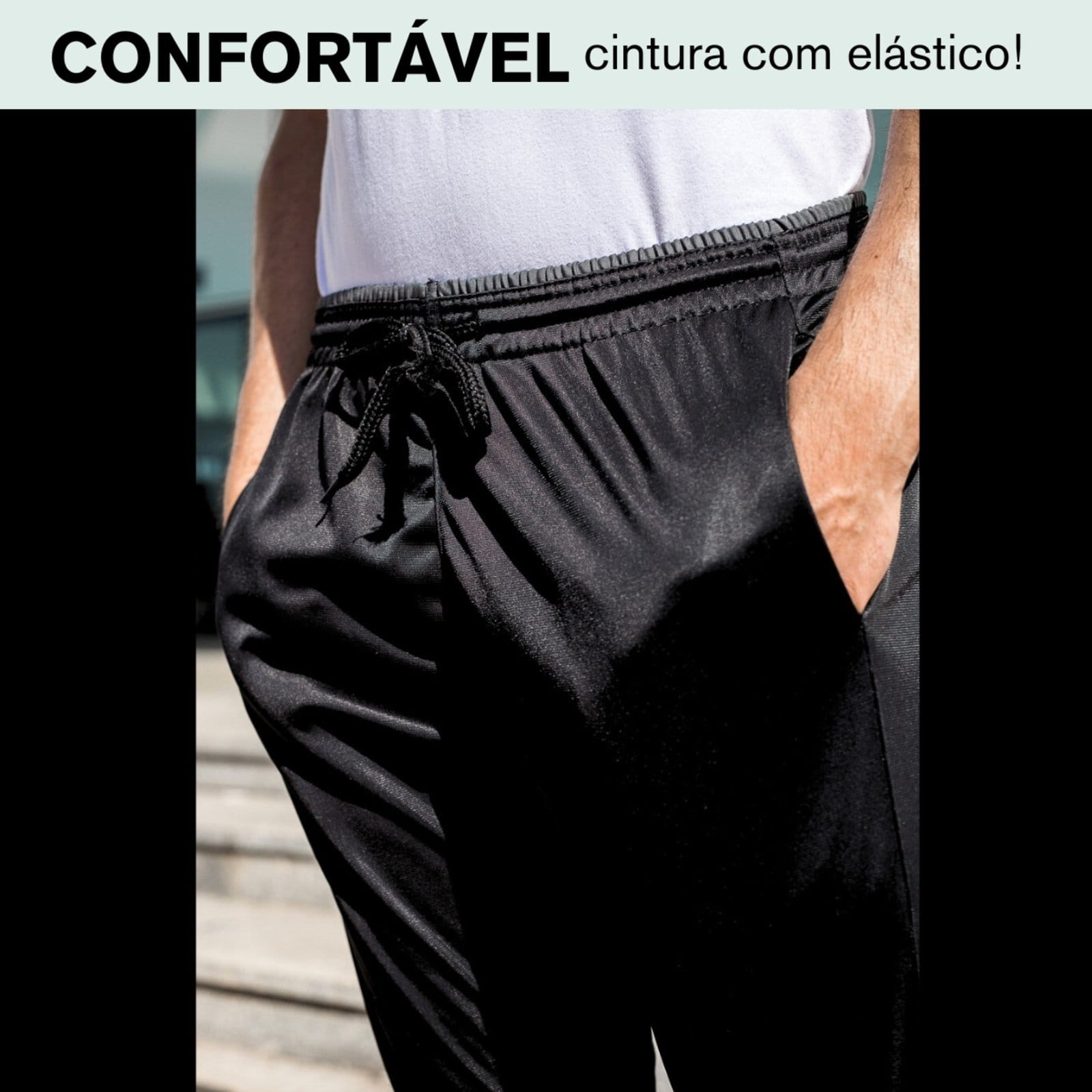 Calça Esporte KS Agasalho com Bolsos Laterais e Logo Estampado Ref. 375