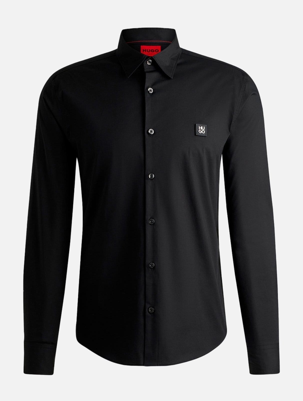 Vista 2 Camisa Hugo Boss Masculina Slim Fit Ermo Preta Hugo Boss preto